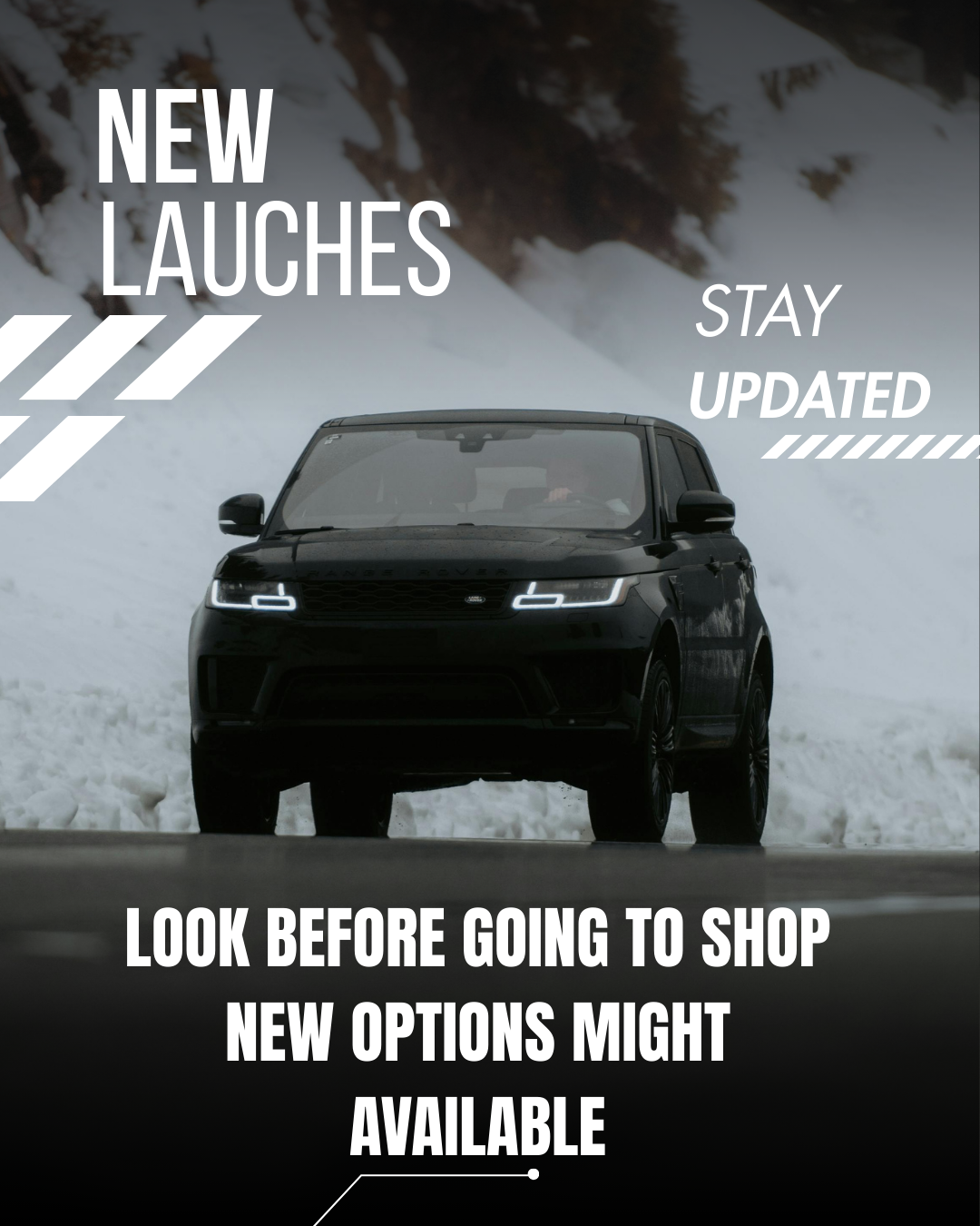 black and white modern car sale instagram post